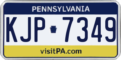 PA license plate KJP7349