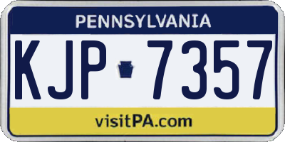 PA license plate KJP7357