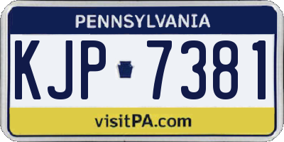 PA license plate KJP7381