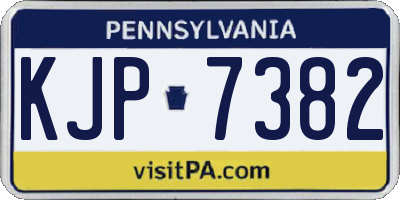 PA license plate KJP7382