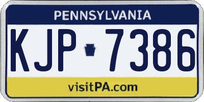 PA license plate KJP7386