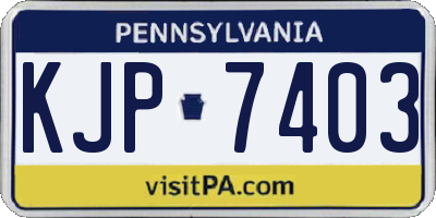PA license plate KJP7403