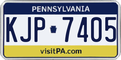 PA license plate KJP7405