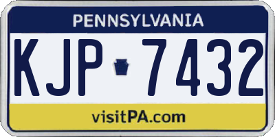 PA license plate KJP7432