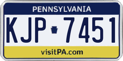 PA license plate KJP7451