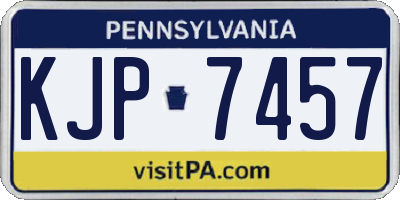 PA license plate KJP7457