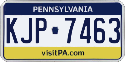 PA license plate KJP7463