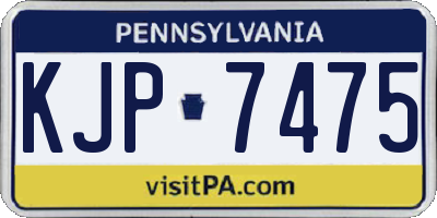 PA license plate KJP7475