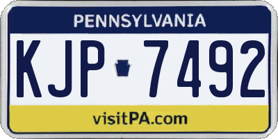 PA license plate KJP7492