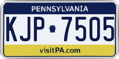 PA license plate KJP7505