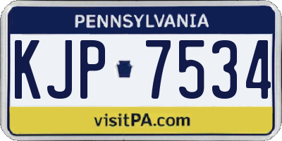 PA license plate KJP7534