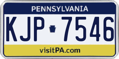 PA license plate KJP7546