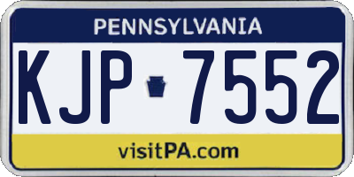 PA license plate KJP7552
