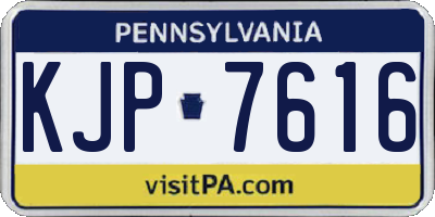 PA license plate KJP7616