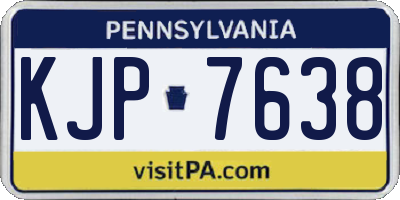PA license plate KJP7638