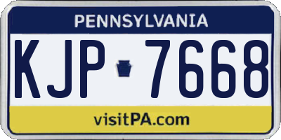 PA license plate KJP7668
