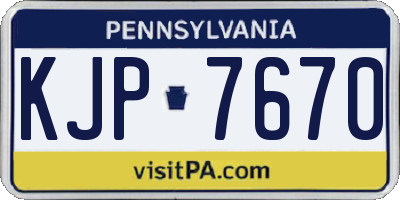 PA license plate KJP7670