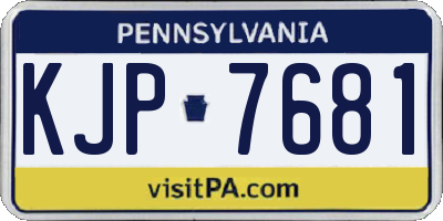 PA license plate KJP7681