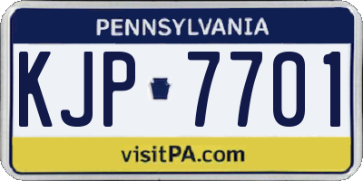 PA license plate KJP7701