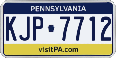 PA license plate KJP7712