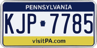 PA license plate KJP7785