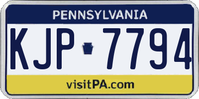 PA license plate KJP7794