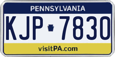 PA license plate KJP7830