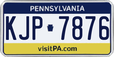 PA license plate KJP7876
