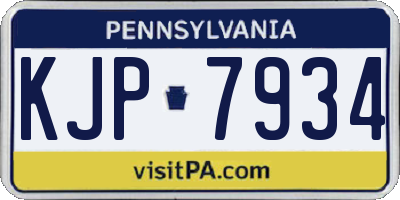 PA license plate KJP7934