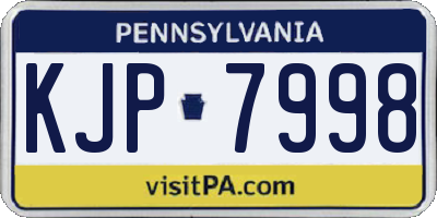 PA license plate KJP7998