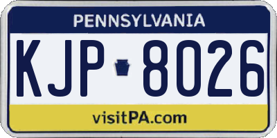 PA license plate KJP8026