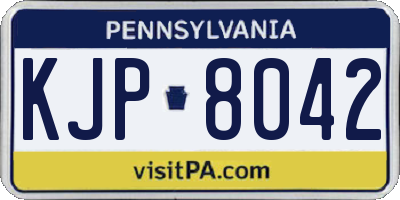 PA license plate KJP8042
