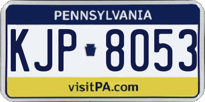 PA license plate KJP8053