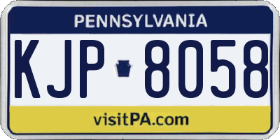 PA license plate KJP8058