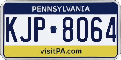 PA license plate KJP8064