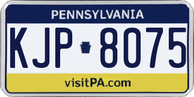 PA license plate KJP8075