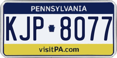 PA license plate KJP8077