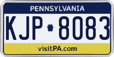 PA license plate KJP8083