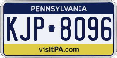 PA license plate KJP8096