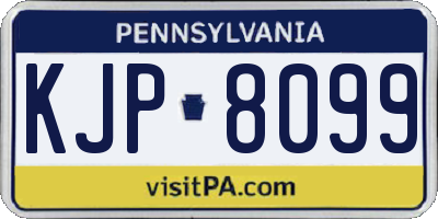 PA license plate KJP8099