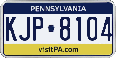 PA license plate KJP8104