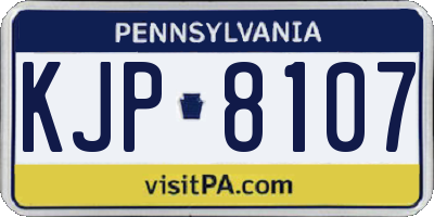PA license plate KJP8107