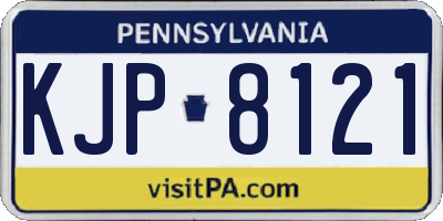 PA license plate KJP8121