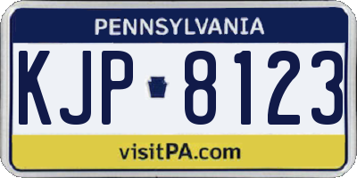 PA license plate KJP8123