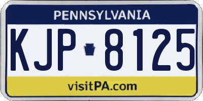 PA license plate KJP8125