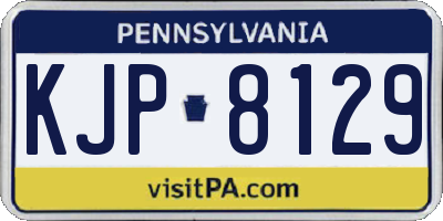 PA license plate KJP8129