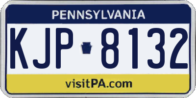 PA license plate KJP8132