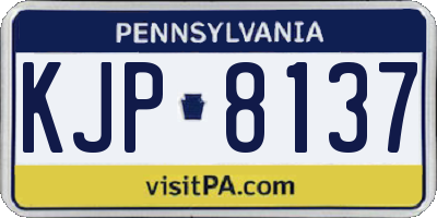PA license plate KJP8137