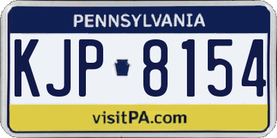 PA license plate KJP8154