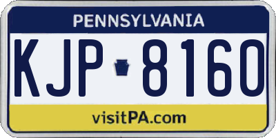PA license plate KJP8160